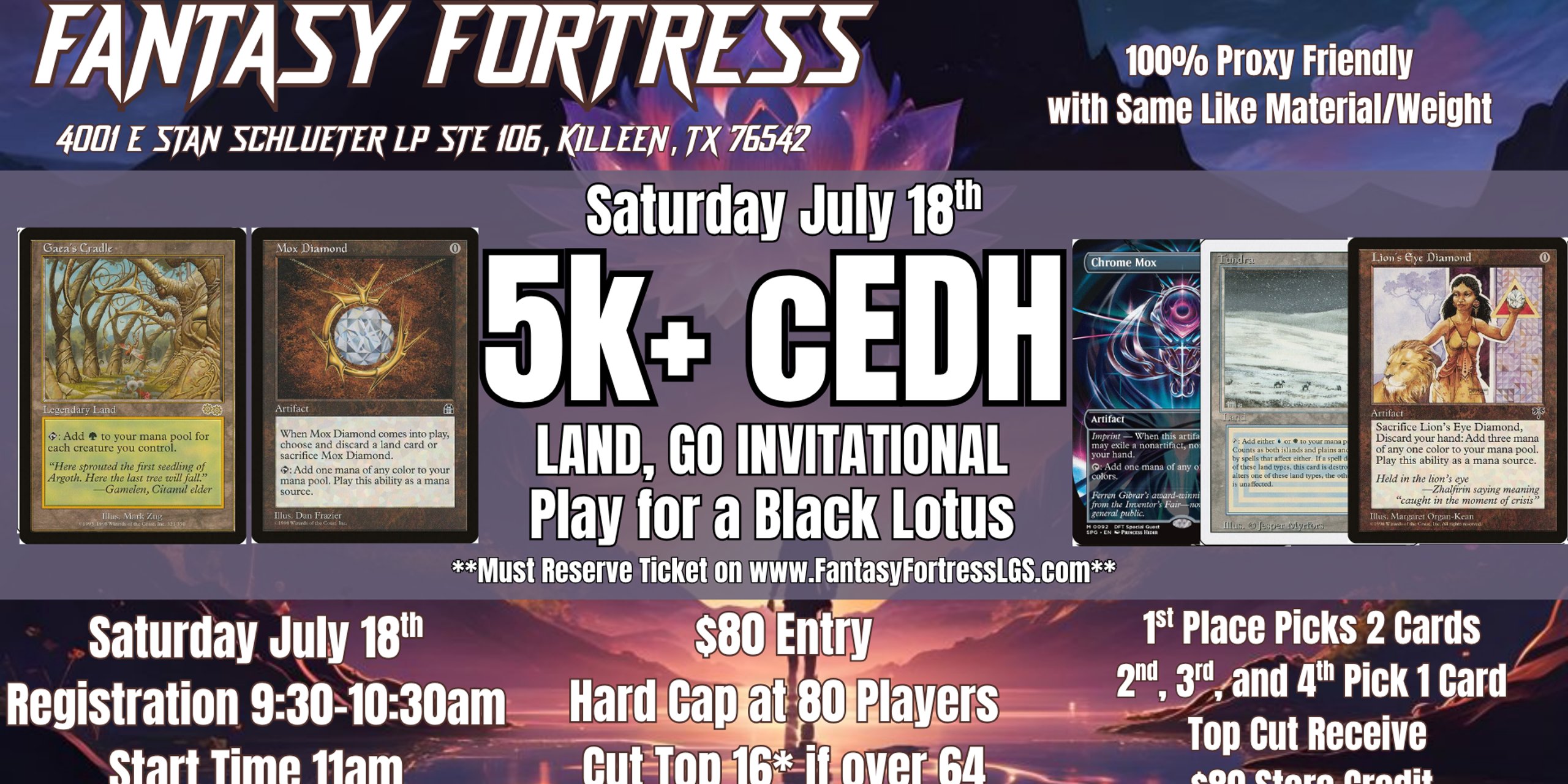 5k+ cEDH Event, Gaea's Cradle, Mox Diamond, Lion's Eye, Trunda, Chrome Mox
