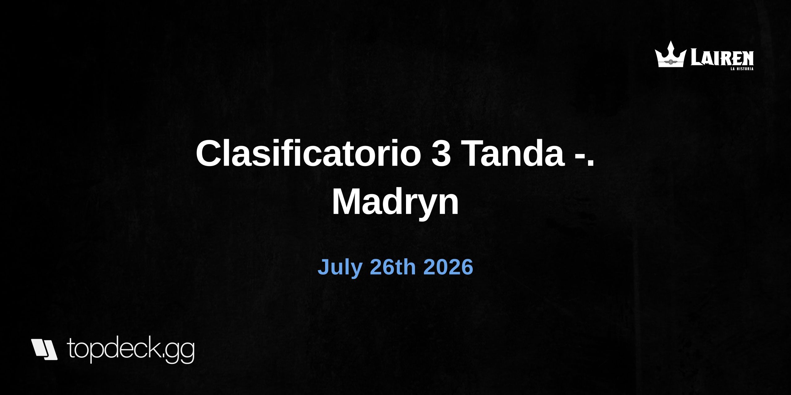 Clasificatorio 3 Tanda -. Madryn