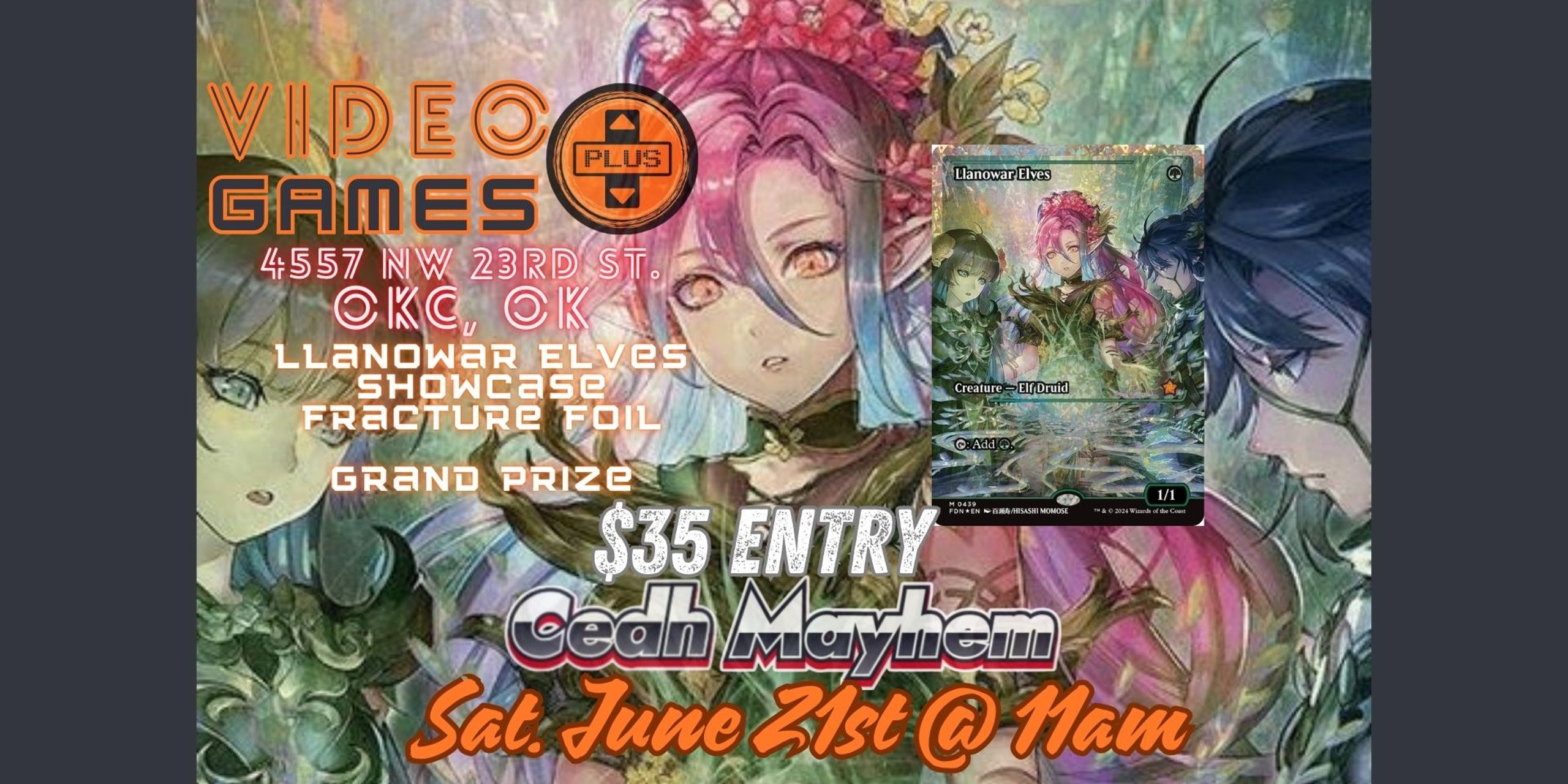 VG+ Cedh Mayhem - Llanowar Elves Showcase Fracture Foil