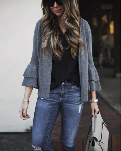 Ruffle cardigan