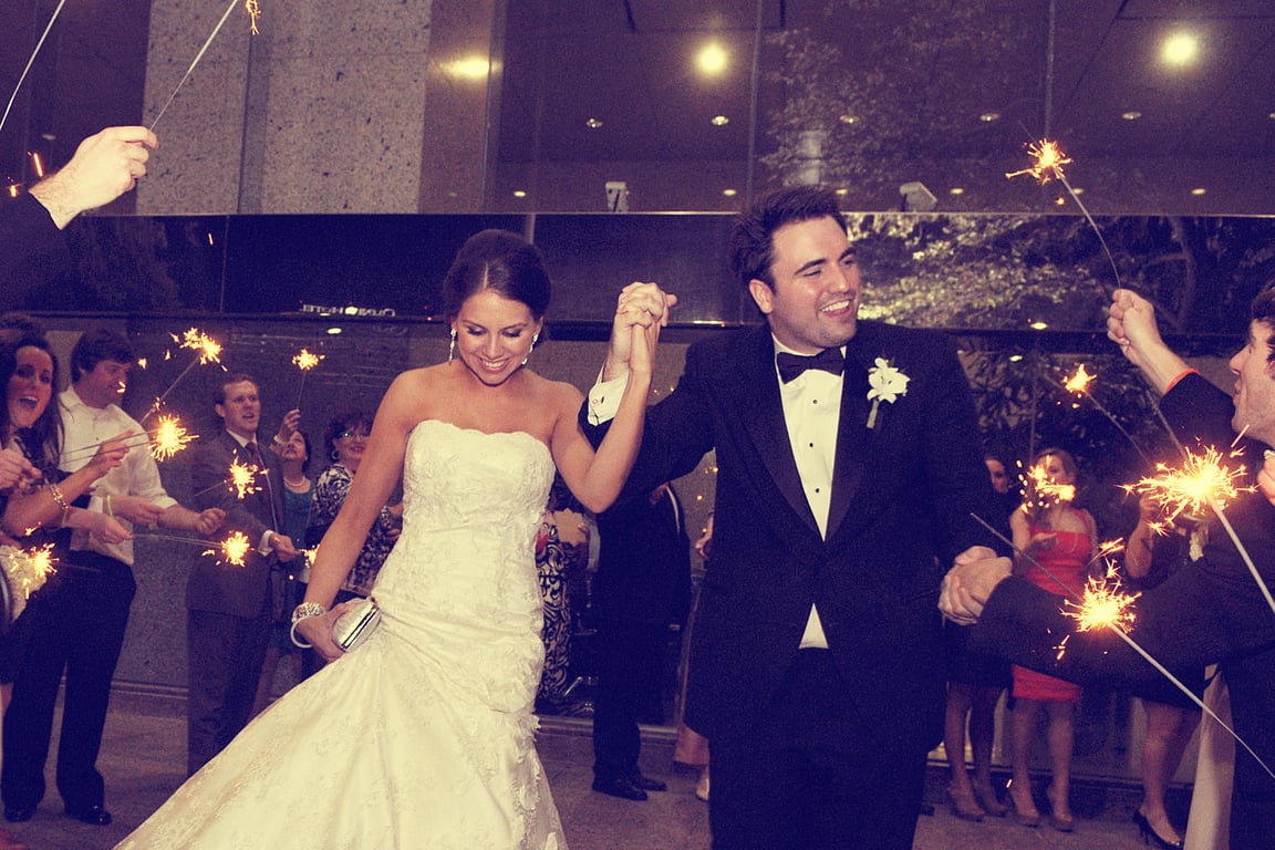 bride and groom exit
