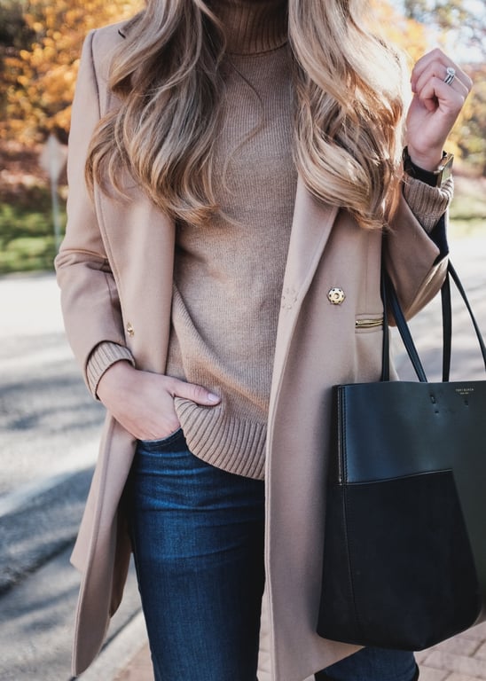 camel turtleneck and coat 