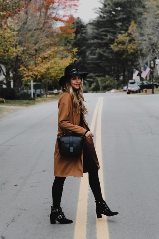Longline Coat and Wide Brim Hat
