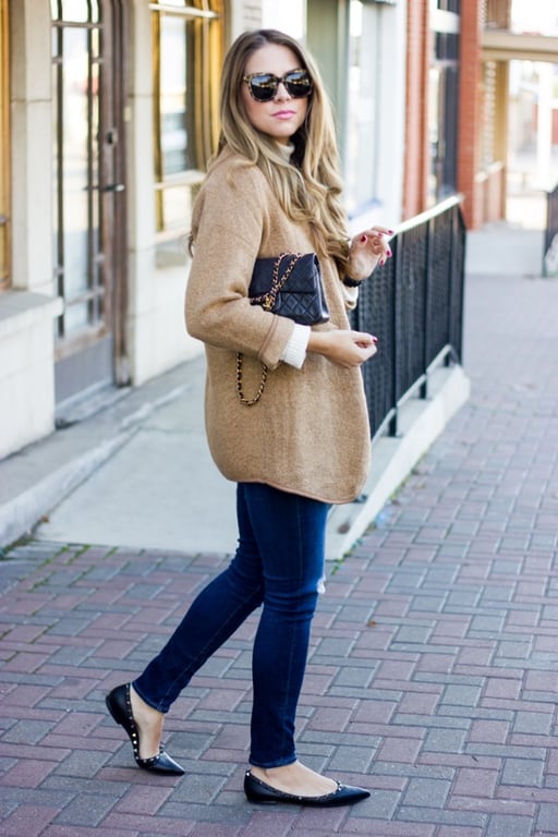 tan sweater coat