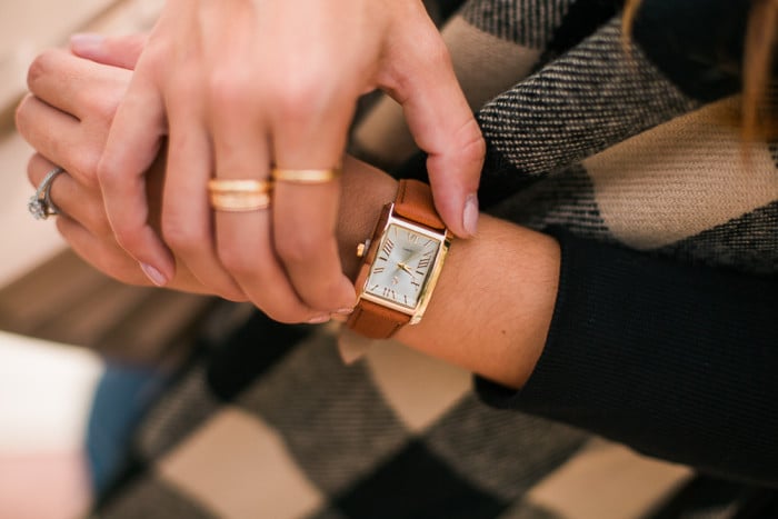 brown leather watch