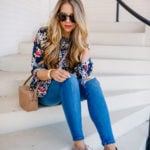 Navy Floral Blouse