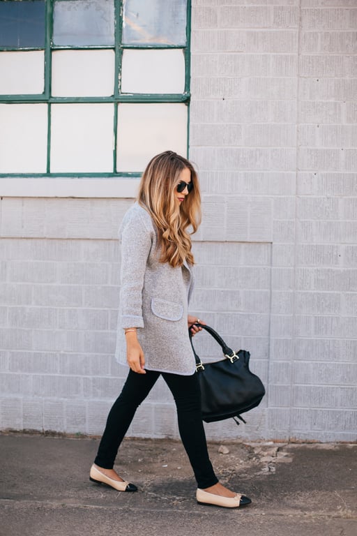 grey cardigan outfot