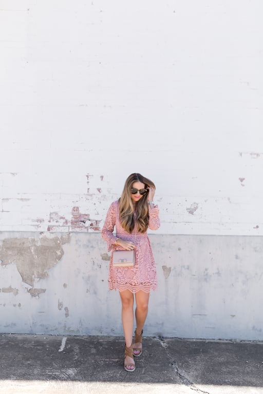 pink lace dress