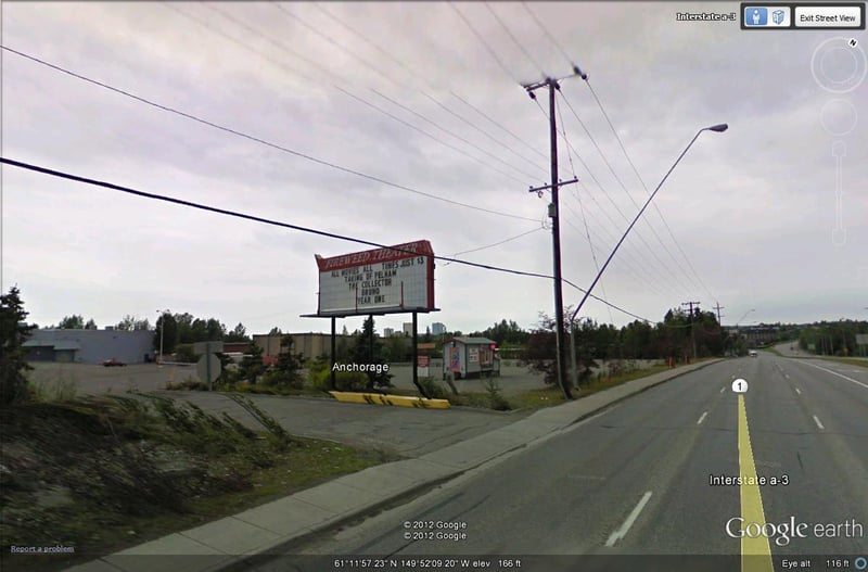 Google Earth image of former marquee