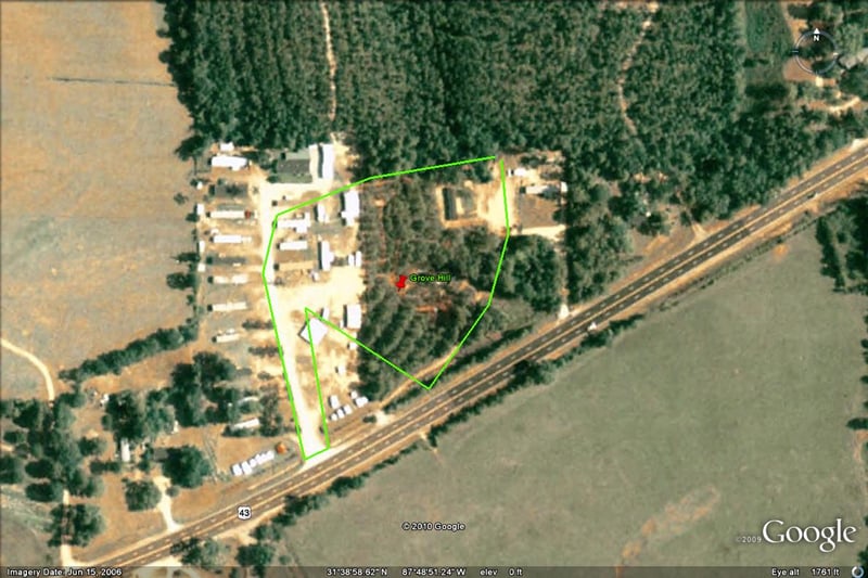 Google Earth Image 3138'58.55N  8748'52.20W