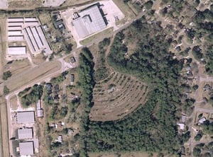 Aerial view after it closed