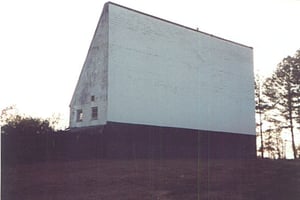 The big concrete screen of the Blue Moon.