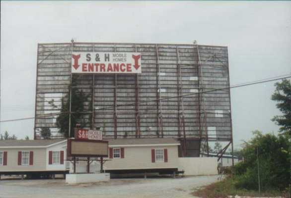 The rear of the Clanton Drive-In screen tower, and note the marquee in the foreground.