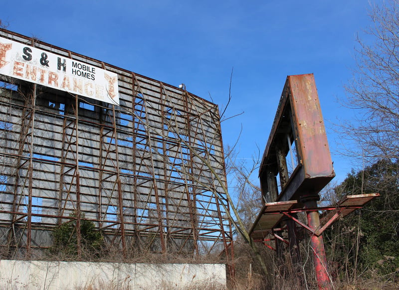 the back of the screen and old marquee as of January 30th 2015