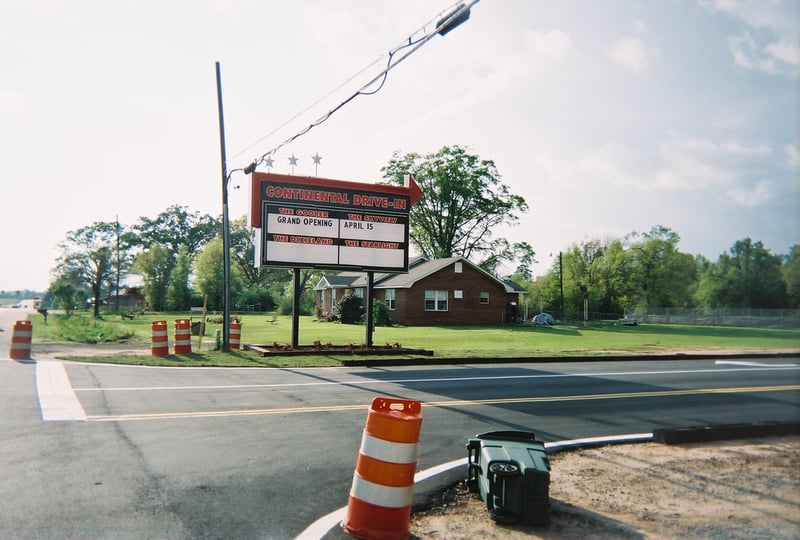 Continental Drive-In entrance and marquee