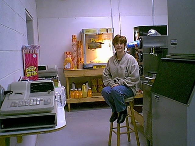 Tammy Skinner in concessions booth