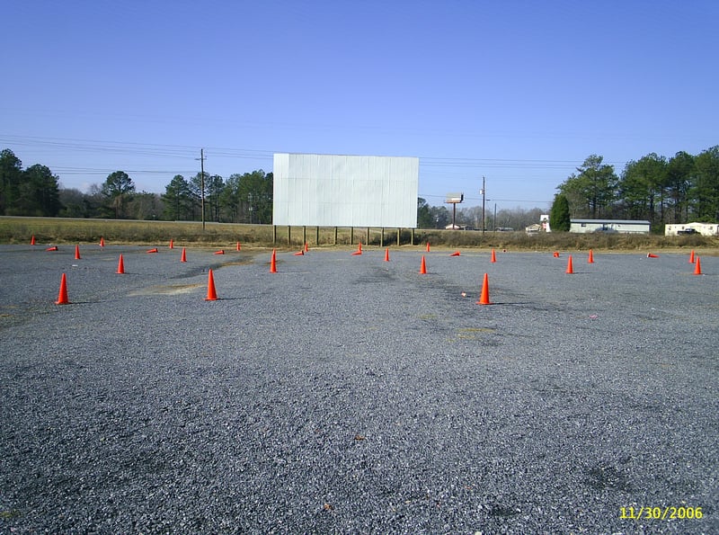 Screen #2 (Highway 280 in background) at the Harpersville Drive-In in Harpersville, Alabama.