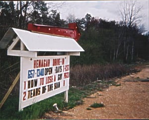 Marquee for the Henagar Drive-In.