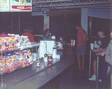 snack bar, notice display of Golden Flake Potato chips, a famous southern brand