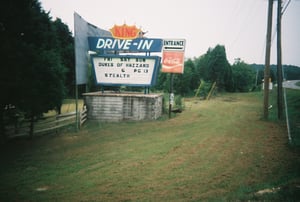 Marquee for the Kings Drive-In in Russellville, AL