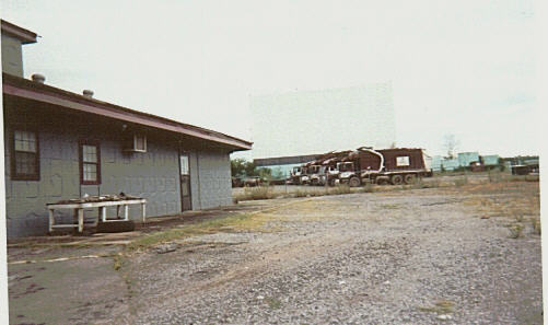 shows the garbage trucks that are parked there now