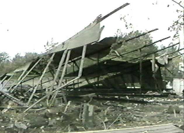 Another view of the fallen Rebel screen tower.