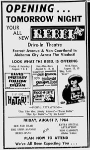 Grand opening ad as Rebel