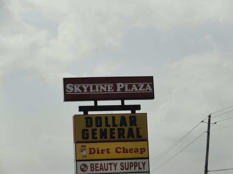 now the location of the Skyline Plaza strip mall