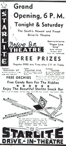 Opening day ad; April, 1952