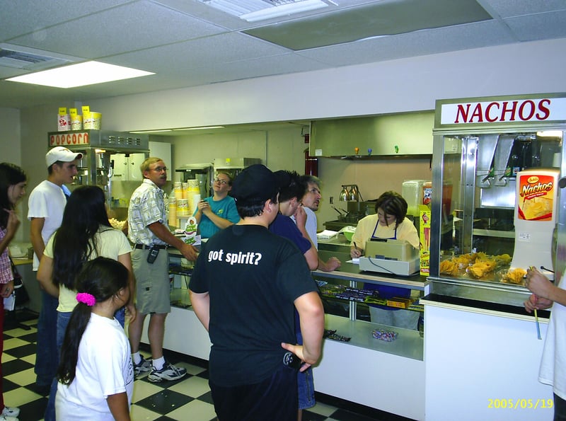 Concession area of the Starlight Drive-In in Anniston, Alabama.