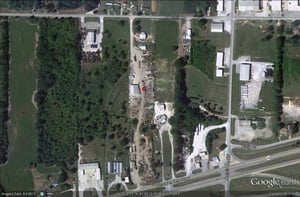 Google Earth image of former site located North of AL-24 just West of McEntire Lane
