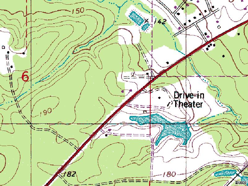 TerraServer map of former site-SW of town on the South side of AL-7 just past Yellow Creek Rd.