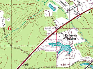 TerraServer map of former site-SW of town on the South side of AL-7 just past Yellow Creek Rd.