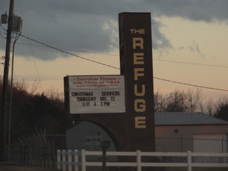 Former Marquee which is now sign for the church that took over the closed indoor theatre
