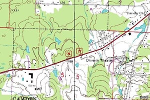 usgs topo map showing location of former drive-in