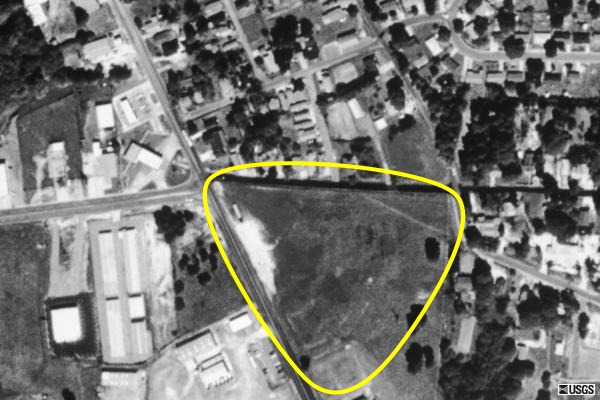 usgs aerial image showing remains of drive-in