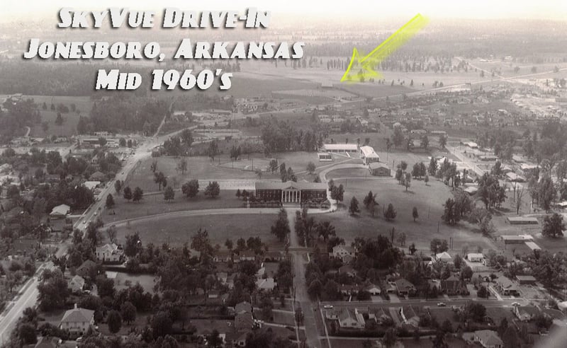 SkyVue Drive-In, Jonesboro, Arkansas, picture taken in the mid 1960s.