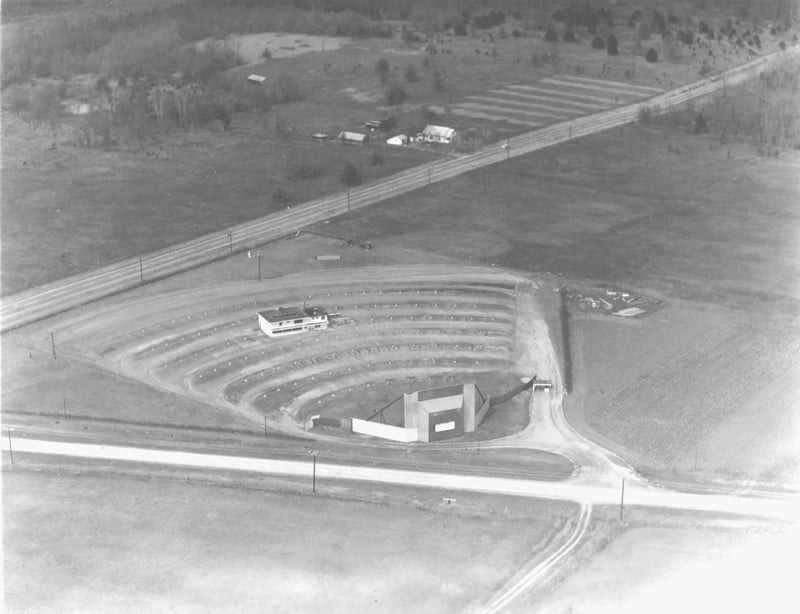 Aerial view of the Starlite Drive-in at Gassville, Arkansas.