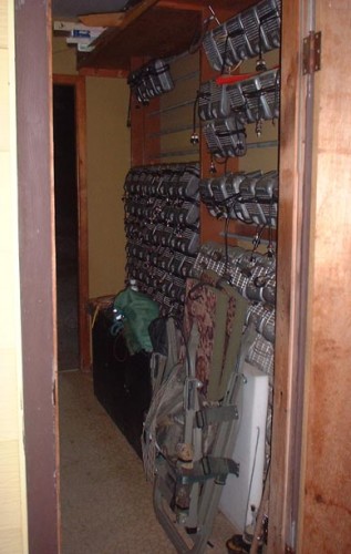 The Wall of Sound at the Stone Drive-In ticket booth. Each vehicle receives a speaker.