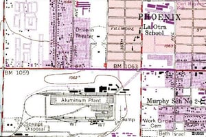 Topographical view of the Acres Drive-in