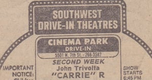 AZ Republic newspaper Ad for the Horror movie Carrie.   In this Ad you can see it was in its second week. This ad is from 1976