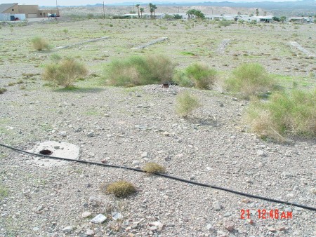 former position of marquee, the pads for the screen in background