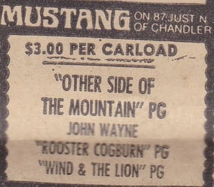 AZ Republic Newspaper Ad for this Triple feature playing at the Mustang Drive In in Chandler Arizona. from 1976