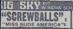 AZ Republic Newspaper Ad for a double feature of two sexy comedies playing at the Big Sky Drive In in Phoenix Arizona. from 1983