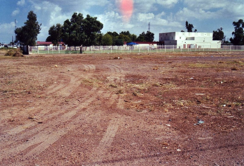 New construction of unknown purpose at the back of the lot