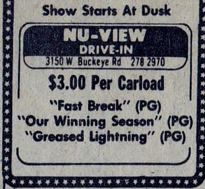 AZ Republic Newspaper Ad for a Comedy Triple feature playing at the Nu-View Drive-In in Phoenix AZ in 1979.