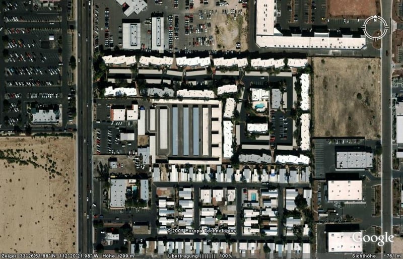 Aerial view of former drive-in site