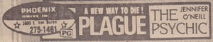 AZ Republic Newspaper Ad for a Horror film double feature playing at the Phoenix Drive In in Phoenix Arizona from 1979.  The Phoenix Drive-In on Van Buren Street in Phoenix was owned by the Nace Company.