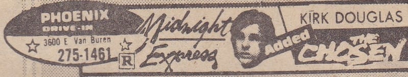 AZ Republic Newspaper Ad for a double feature playing at the Phoenix Drive In in Phoenix Arizona from 1978. The Phoenix Drive-In, on Van Buren Street in Phoenix was owned by the Nace Company.