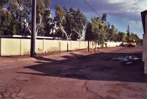 If this wall is an original remain of the Drive-In is unknown